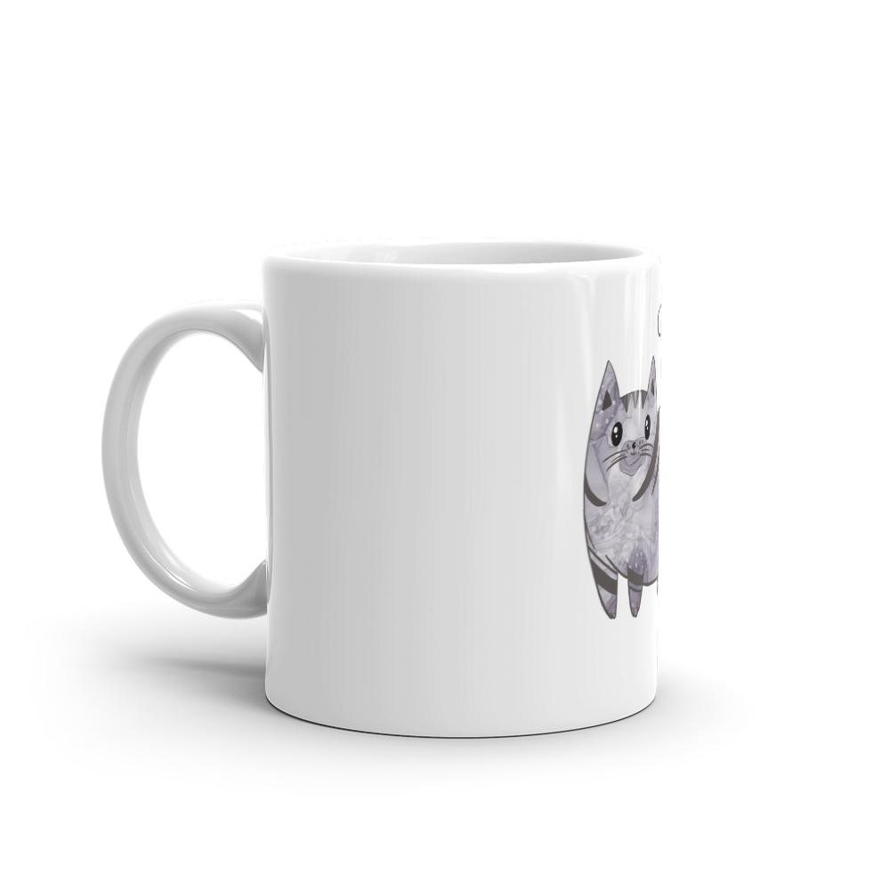 White glossy cat mug - Image 3
