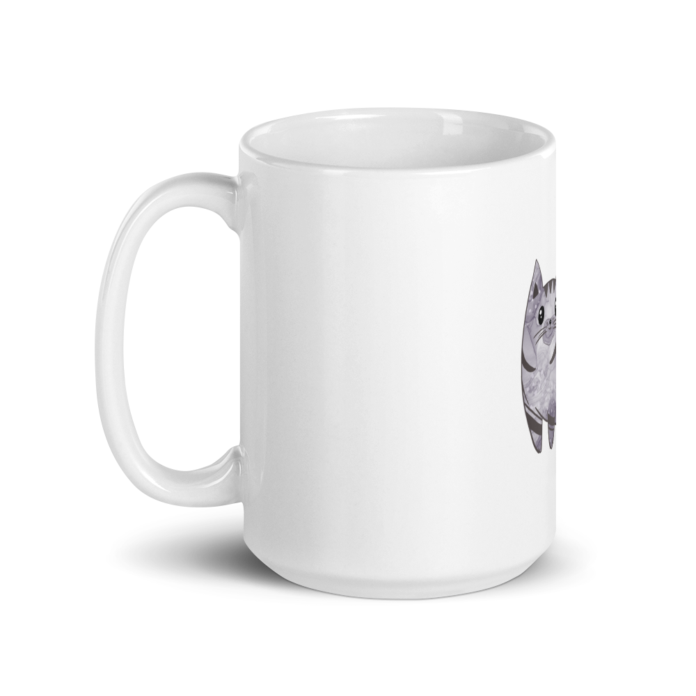 White glossy cat mug - Image 6