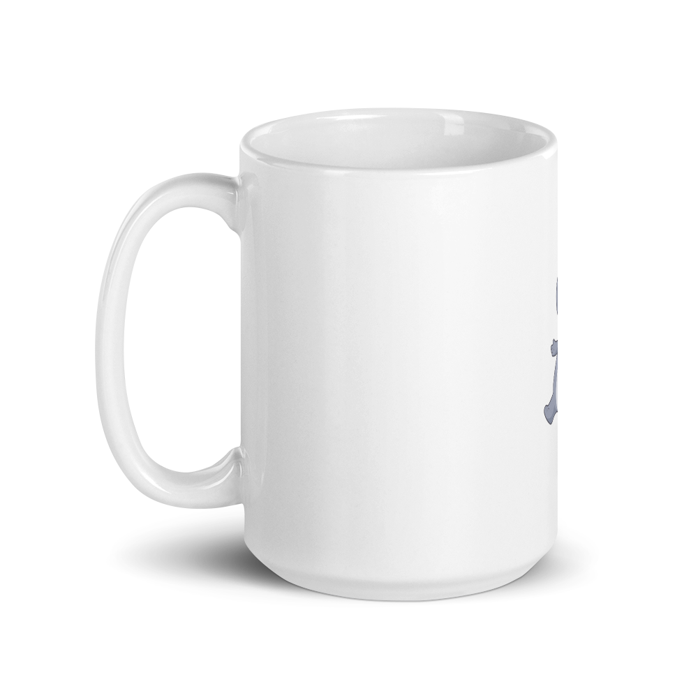 White glossy dinosaur mug - Image 6